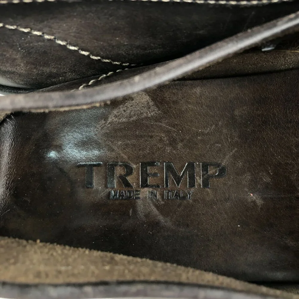 Tremp Men's Size 45 Brown Leather Closed Toe Slip On Driving Shoes Loafers ITALY